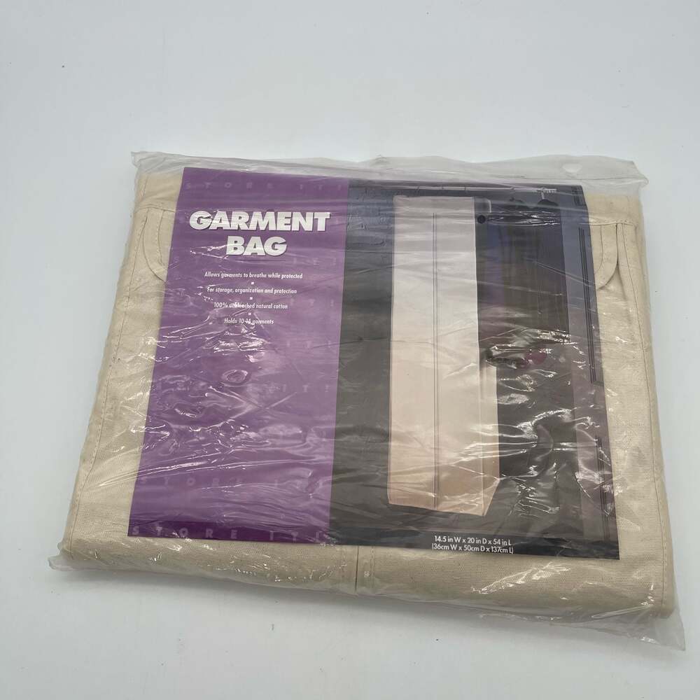 Store It! 100% Unbleached Natural Cotton Garment Bag 14.5" x 20" x 54"